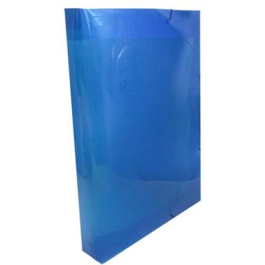 Imagem de Pasta Aba Elástico Organizadora Oficio 30mm Polibras - Dello, Azul