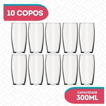 Imagem de 10 UN Copos Oca Vidro Transparente Redondo 300ml Durável Nadir - NADIR