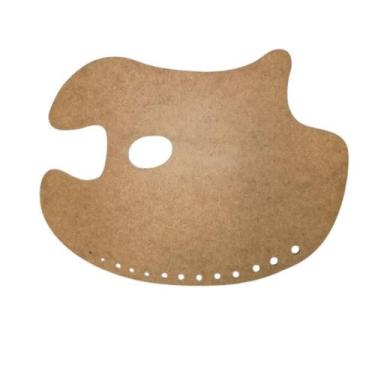 Imagem de Gode Paleta p/ Pintura em Formato Anatômico Oval Grande MDF Natural 39
