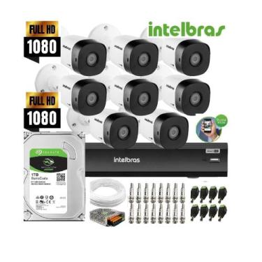 Imagem de Kit Intelbras 8 Cam 1220b Fullhd Dvr Mhdx Multi Hd C/1 tb