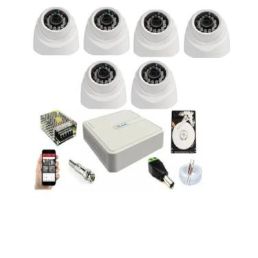 Imagem de Kit 6 Câmeras Dome Hd 720p Dvr Hilook 08ch C/Hd  - Hilook By Hikvision