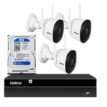Imagem de Kit Cftv Wi-fi 2 IMX E 2 IM5 S C/ Hd 500gb Nvd 4ch Intelbras