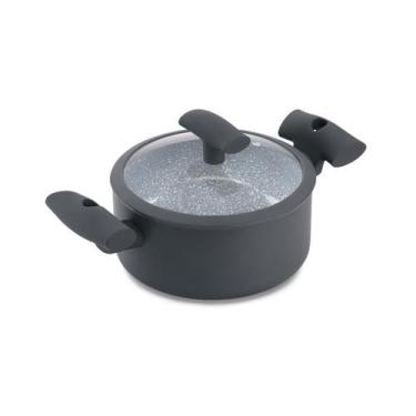 Imagem de Caçarola Hercules Redonda Antiaderente Ceramica Indução Cinza 18x8,6 1