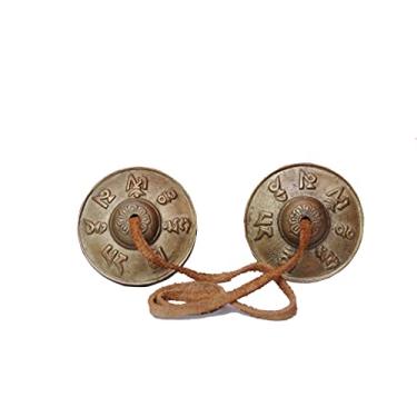 Imagem de Címbalos tibetanos de tingsha – 6,2 cm – om crina padme zumbo, sino, pratos tibetanos, sinos manjeere meditação oração instrumento musical