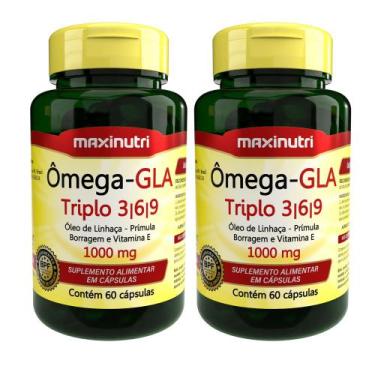 Imagem de Kit 2 Ômega GLA Triplo 3-6-9 60 Capsulas Maxinutri
