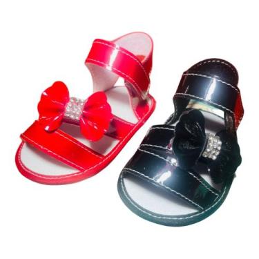 Imagem de Kit 2 Pares Sandálias Lacinho Lateral Para Bebê Menina - Baby's Shoes,