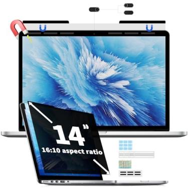 Imagem de Tela magnética de privacidade para laptop de 14 polegadas 16:10, protetor de privacidade removível para computador com filtro de privacidade de 35.6 cm com Lenovo Hp, Dell, Acer, Asus Thinkpad Envy