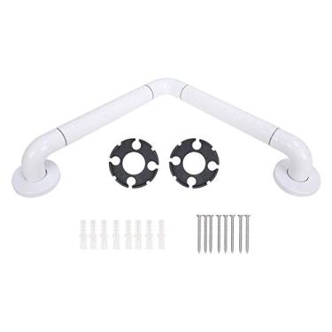 Imagem de Barra de apoio para chuveiro Vomeko, corrimão de banheiro em forma de L, barra de apoio de segurança, barra de apoio de segurança para deficientes, corrimão de vaso sanitário,