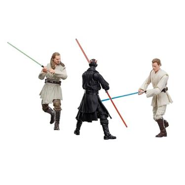Imagem de Star Wars Figuras de ação The Black Series Qui-Gon Jinn, Darth Maul, Obi-Wan Kenobi Star Wars: A Ameaça Fantasma de 15 cm
