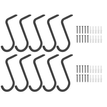 Imagem de Suporte central de metal resistente de 25,5 x 2,5 cm com parafusos para prateleira de cabide de armazenamento de roupas (preto)