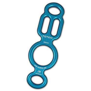 Imagem de Rock Exotica Totem Descender - Azul - Ferramenta versátil de rapel e equipamento de 30 kN para escalada e escalada profissional e canyoneering - Feito nos EUA