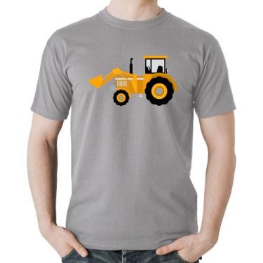 Imagem de Camiseta Algodão Trator Pá Carregadeira Amarelo - Foca na Moda, Cinza,