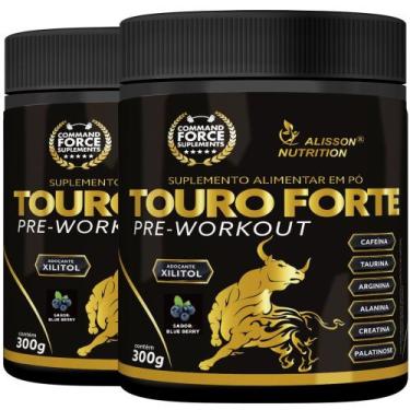 Imagem de Pre Treino Touro Forte 2x300g Creatina Taurina Arginin Alanin Palatino