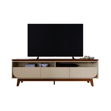 Imagem de Rack para Tvs até 75 Pol Selene 62,5x200x36 Cm Cinamomo/Off White