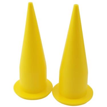 Imagem de LQ Industrial Bocal de cola de vidro de plástico, bocal de calafetagem amarelo, bico de pistão de calafetagem, bico de ponta grande, bocal de pistola de cola macia usado para selar rachaduras,