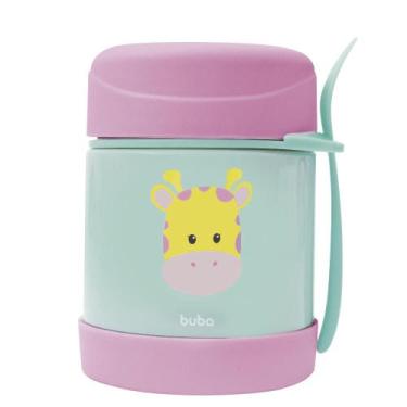 Imagem de Pote Térmico 320ml Infantil Bebê Animal Fun Com Talher Buba - Moas Ind
