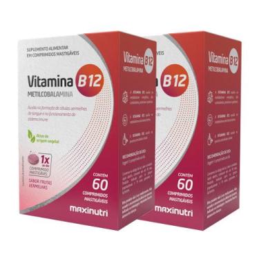 Imagem de Kit 2 Vitamina B-12 Mastigável Zero Açucar 60 Comprimidos Maxinutri