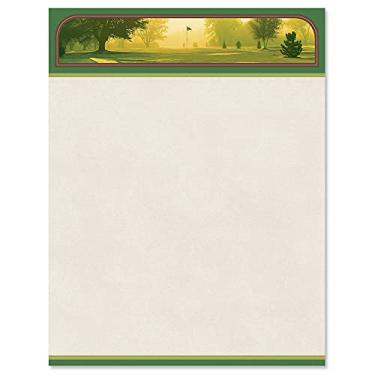 Imagem de PaperDirect Back Nine Papel de papelaria com tema de golfe, papel de borda, papel timbrado 21 x 28, 25 folhas, papel de escrita premium elegante, papel decorativo para impressora