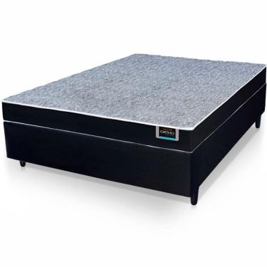 Imagem de Conjunto Cama Box de Casal Ortho Quality confort Firm espuma D28 com altura total de 55 cm Preto