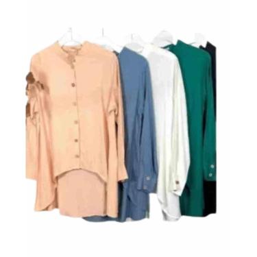 Imagem de Camisa Ampla Manga Longa Rosa Santa-Feminino