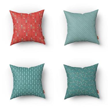 Imagem de Kit Almofadas Decorativas Estampadas 35x35cm Modelo 018