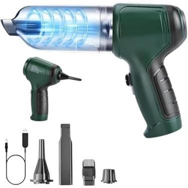 Imagem de Aspirador de Pó Sem Fio Portátil 5 em 1 Multifuncional Recarregável via USB Remove Poeira Pelos Lacra Sacos (Verde)