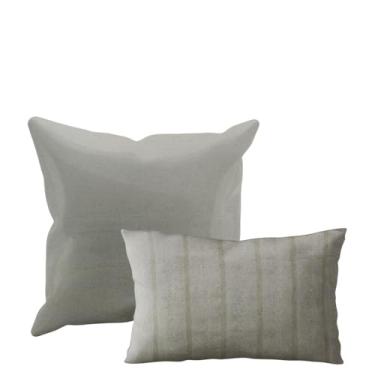 Imagem de kit 2 Capas Almofada Tear Alto Padrão luxo 60x60 + 30x50 Vr (KIT A 02 Areia bege claro marfim palha - KIT A SOFA ENCOSTO ALGODAO JACQUARD)