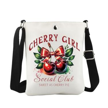 Imagem de WCGXKO Bolsa tiracolo com laço de coquete de cereja vermelha presente de clube social cereja presente para amantes de cereja presente codificado, Cherry G Cro