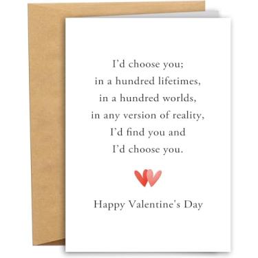 Imagem de RYYike Cartão romântico de dia dos namorados para homens e mulheres, cartão de dia dos namorados doce poema para marido namorado, presente engraçado de dia dos namorados para esposa namorada, I'd