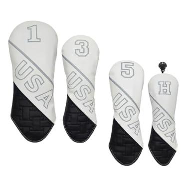 Imagem de Dynwave 4x Golf Club Cabeça Cabeça de golfe Protetive Supplias de golfe resistentes vegetais portáteis de pescoço de pescoço Capas de driver, Style B