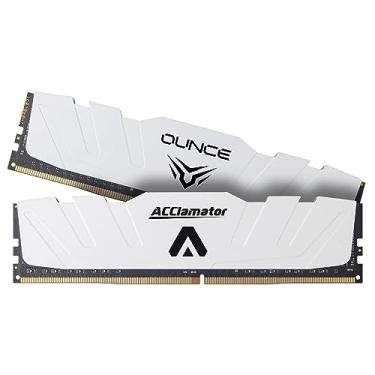 Imagem de Acclamator Memória de computador de desktop de 64 GB DDR4 RAM 3200 MHz (32 GB × 2, PC4-25600) 1,2 V para desktop (DIMM) CL22 com dissipador de calor branco