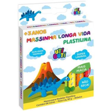 Imagem de Massa para Modelar Utiguti 90G 6 Cores Longa Vida Pacote com 12 - Fila