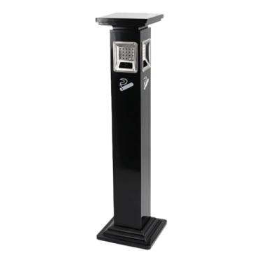 Imagem de SJHDUNBW Cinzeiro de pé para colecionador de pontas de cigarro, coluna de extinção de fumaça, balde de lixo vertical para áreas de fumo