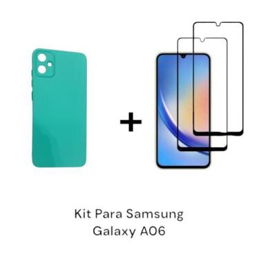 Imagem de 2UN Película 3D Para Samsung Galaxy A06 + Capa Capinha Case Verde Esme