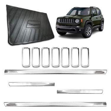 Imagem de Kit Cromado Renegade 2015 a 2018  Friso Lateral Slim  Protetor de Port