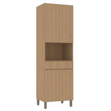 Imagem de Paneleiro 70cm 4 Portas e 1 Gaveta com Espaço para Micro-ondas Slim Lu