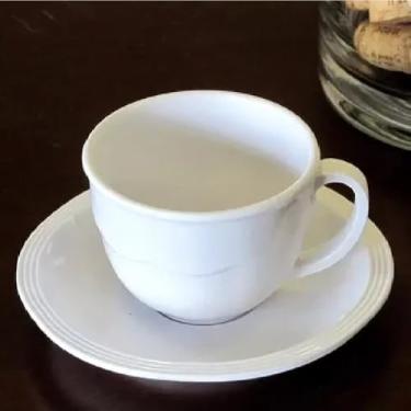 Imagem de Xícara Caneca com Pires Branco em Melamina 200ml Café