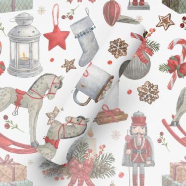 Imagem de Papel de Parede Adesivo Lavável Tema Natalino Vela Soldadinhos Sala - 