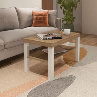 Imagem de Mesa de Centro e Apoio Lateral Up - ARTELY, Carvalho | Off White