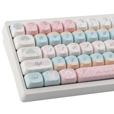 Imagem de TYRIXKI Teclas PBT 147 teclas perfil MOA fofas teclas de sublimação de tinta arte rococó conjunto de teclas personalizadas para teclados mecânicos Cherry Gateron MX Swithes