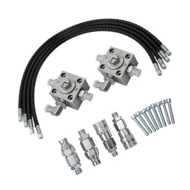 Imagem de 3 Válvulas de Desviador Hidráulico Válvula de Escavadeira Válvula de Fluxo Hidráulico Bloco para Mini Escavadeiras de 1-2 Toneladas Com Mangueiras M14