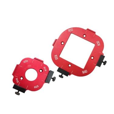 Imagem de Conjunto de Liga de Alumínio de 2 Modelos de Roteador de Gabarito de Raio para Roteamento de Cantos Arredondados R10, R15, R20, R25, R30, R35, R40, R50 Com Modelo de Roteamento