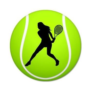 Imagem de Adesivo de para-choque feminino bola esportiva de tênis 10 cm x 10 cm