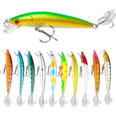 Imagem de Kit com 10 Iscas Artificial Pesca Tucunaré Robalo 8cm