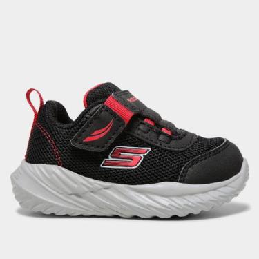 Imagem de Tênis Infantil Skechers Nitro Sprint Swift Menino, Preto, Vermelho, 21