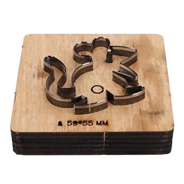 Imagem de Conjunto de moldes de corte de couro – Lâmina de liga de aço, base de bétula, 59 x 55 mm para carteiras, cintos, projetos DIY