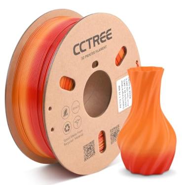 Imagem de CCTREE Filamento de impressora 3D PETG 1,75 mm, carretel de 1 kg, boa adesão de camada de alta dureza, gradiente de cor, filamento PETG, precisão dimensional +/- 0,03 mm, gradiente laranja para