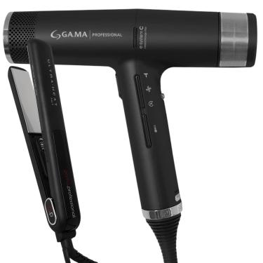Imagem de Kit Secador iQ3 Black e Prancha G-Evo Silk Chrome