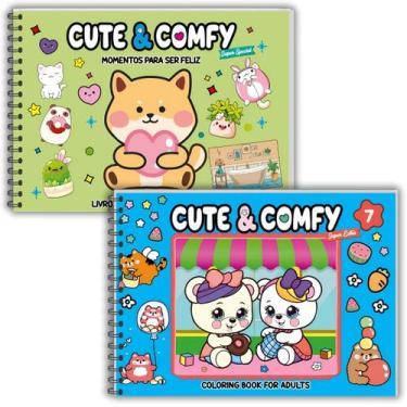 Imagem de 2 Livros Colorir Capa Dura 80 Páginas Desenhos Caderno Adulto Infantil