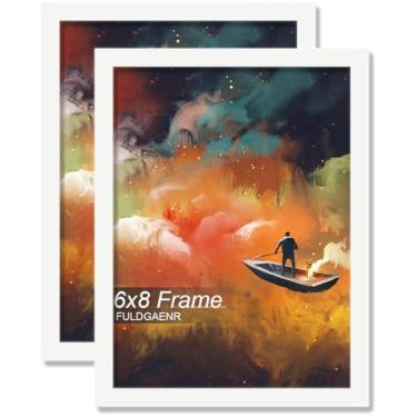 Imagem de FULDGAENR Conjunto de 2 porta-retratos 15 x 20 cm, molduras brancas para certificado de pôster de fotos de 15 x 20 cm, moldura de parede/mesa de alta transparência com visor vertical horizontal